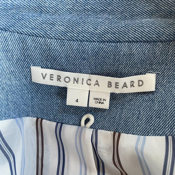 Veronica Beard Denim Chambray Blue Dickey Miller Jacket 4 - Picture 8 of 16